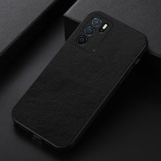 Funda Lujo Cuero Carcasa B06H para Oppo A16s Negro