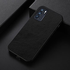 Funda Lujo Cuero Carcasa B06H para Oppo Reno6 5G Negro