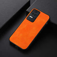 Funda Lujo Cuero Carcasa B06H para Xiaomi Redmi K40S 5G Naranja