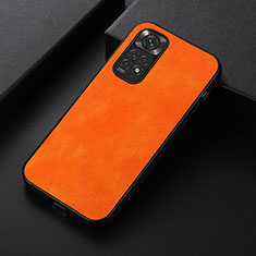 Funda Lujo Cuero Carcasa B06H para Xiaomi Redmi Note 11 4G (2022) Naranja