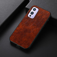 Funda Lujo Cuero Carcasa B07H para OnePlus 9 5G Marron Claro