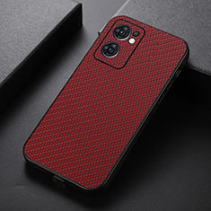 Funda Lujo Cuero Carcasa B07H para Oppo Find X5 Lite 5G Rojo