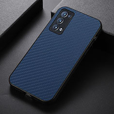 Funda Lujo Cuero Carcasa B07H para Oppo Reno6 Pro 5G Azul