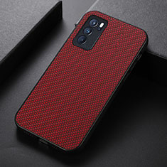 Funda Lujo Cuero Carcasa B07H para Oppo Reno6 Pro 5G India Rojo