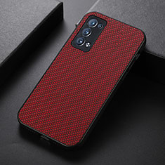 Funda Lujo Cuero Carcasa B07H para Oppo Reno6 Pro 5G Rojo