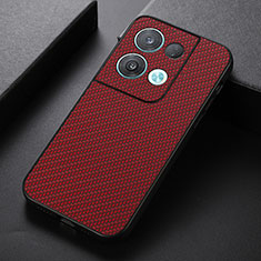 Funda Lujo Cuero Carcasa B07H para Oppo Reno9 5G Rojo