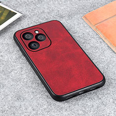 Funda Lujo Cuero Carcasa B08H para Huawei Honor 60 SE 5G Rojo