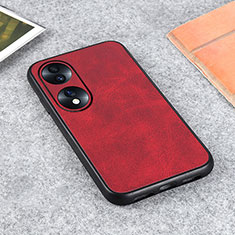 Funda Lujo Cuero Carcasa B08H para Huawei Honor 70 5G Rojo