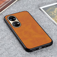 Funda Lujo Cuero Carcasa B08H para Huawei P50 Pro Marron