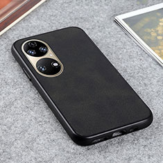 Funda Lujo Cuero Carcasa B08H para Huawei P50 Pro Negro