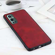 Funda Lujo Cuero Carcasa B08H para OnePlus 9 Pro 5G Rojo