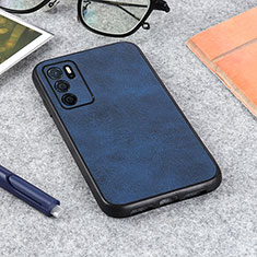 Funda Lujo Cuero Carcasa B08H para Oppo A16 Azul