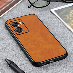 Funda Lujo Cuero Carcasa B08H para Oppo A57 5G Marron