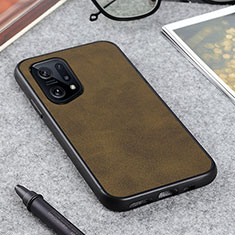 Funda Lujo Cuero Carcasa B08H para Oppo Find X5 5G Verde