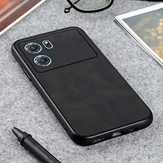 Funda Lujo Cuero Carcasa B08H para Oppo K10 5G Negro