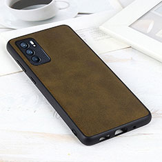 Funda Lujo Cuero Carcasa B08H para Oppo Reno6 5G Verde