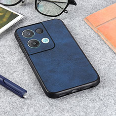 Funda Lujo Cuero Carcasa B08H para Oppo Reno9 5G Azul