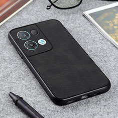 Funda Lujo Cuero Carcasa B08H para Oppo Reno9 Pro+ Plus 5G Negro