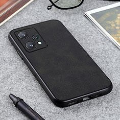 Funda Lujo Cuero Carcasa B08H para Realme 9 Pro 5G Negro