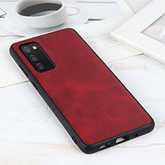 Funda Lujo Cuero Carcasa B08H para Samsung Galaxy A03s Rojo