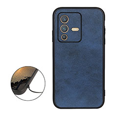 Funda Lujo Cuero Carcasa B08H para Vivo V23 5G Azul