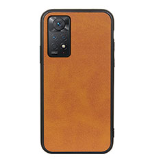 Funda Lujo Cuero Carcasa B08H para Xiaomi Redmi Note 11 Pro 5G Marron