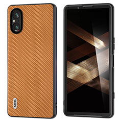 Funda Lujo Cuero Carcasa BH3 para Sony Xperia 5 V Marron Claro