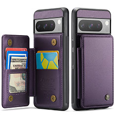 Funda Lujo Cuero Carcasa C01S para Google Pixel 8 Pro 5G Morado