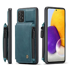 Funda Lujo Cuero Carcasa C01S para Samsung Galaxy A72 5G Azul