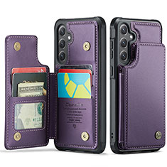 Funda Lujo Cuero Carcasa C01S para Samsung Galaxy S24 5G Morado