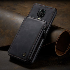 Funda Lujo Cuero Carcasa C02S para Xiaomi Redmi Note 9 Pro Max Negro