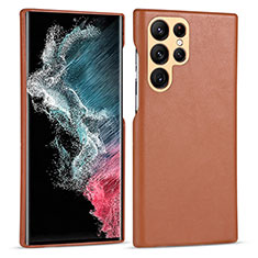 Funda Lujo Cuero Carcasa C05 para Samsung Galaxy S21 Ultra 5G Marron