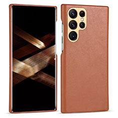 Funda Lujo Cuero Carcasa C05 para Samsung Galaxy S24 Ultra 5G Marron