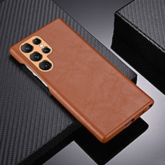 Funda Lujo Cuero Carcasa C06 para Samsung Galaxy S21 Ultra 5G Marron