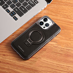 Funda Lujo Cuero Carcasa con Mag-Safe Magnetic JD1 para Apple iPhone 16 Pro Max Negro