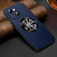 Funda Lujo Cuero Carcasa con Mag-Safe Magnetic LD2 para Apple iPhone 13 Azul