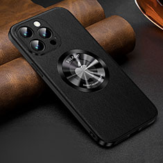 Funda Lujo Cuero Carcasa con Mag-Safe Magnetic LD2 para Apple iPhone 13 Pro Max Negro