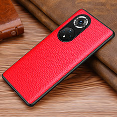 Funda Lujo Cuero Carcasa DL1 para Huawei Honor 50 5G Rojo