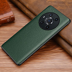 Funda Lujo Cuero Carcasa DL1 para Huawei Honor Magic3 5G Verde