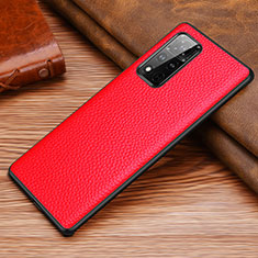 Funda Lujo Cuero Carcasa DL1 para Huawei Honor V40 5G Rojo