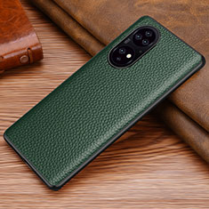 Funda Lujo Cuero Carcasa DL1 para Huawei P50 Pro Verde