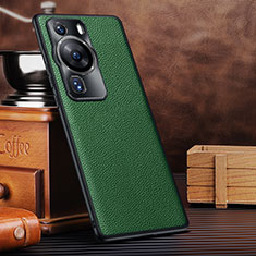 Funda Lujo Cuero Carcasa DL1 para Huawei P60 Verde