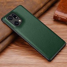 Funda Lujo Cuero Carcasa DL1 para Oppo Find X5 5G Verde