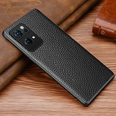 Funda Lujo Cuero Carcasa DL1 para Oppo Reno7 Pro 5G Negro