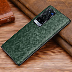 Funda Lujo Cuero Carcasa DL1 para Vivo X60 Pro+ Plus 5G Verde