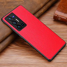 Funda Lujo Cuero Carcasa DL1 para Vivo X70 Pro+ Plus 5G Rojo