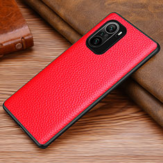 Funda Lujo Cuero Carcasa DL1 para Xiaomi Poco F3 5G Rojo