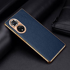 Funda Lujo Cuero Carcasa DL2 para Huawei Honor 50 5G Azul