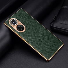 Funda Lujo Cuero Carcasa DL2 para Huawei Honor 50 5G Verde