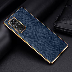 Funda Lujo Cuero Carcasa DL2 para Huawei Honor V40 5G Azul